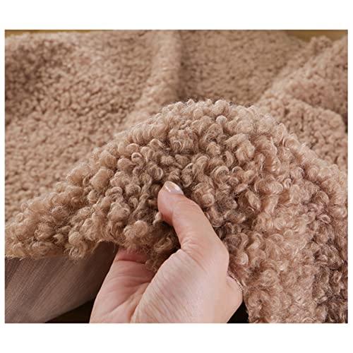 Sherpa Fleece Kunstpelz Kunstfell Stoff 160x50cm Hohe Dichte Soft Faux Schaffell Stoff für Nähen, Spielzeug, Kissen, Kostüm, DIY Basteln(Color:bräunen) von NAKAN