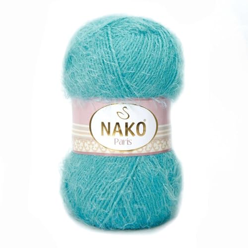 NAKO Paris, 5498 Strickgarn, Häkelgarn, Acryl-Schal, Wintermütze, Schal, Garn – 3 Knäuel (Knäuel) 40% Premium-Acryl – 60% Polyamid pro Knäuel je Knäuel 100 g von NAKO