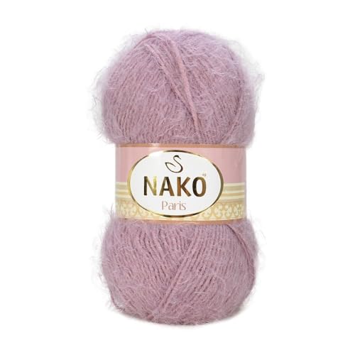 NAKO Paris, Strickgarn, Häkelgarn, Acryl-Schal, Wintermütze, Schal, Garn – 3 Knäuel (Knäuel) 40% Premium-Acryl – 60% Polyamid pro Knäuel 100 g – 1429 von NAKO