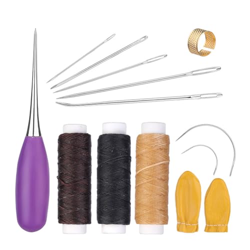 NALUDUO 10 Set Leder Nähnadel Set Polsternadel Gebogene Nadel Stickerei Nadel Leder Hand Nähnadel für Handwerk von NALUDUO