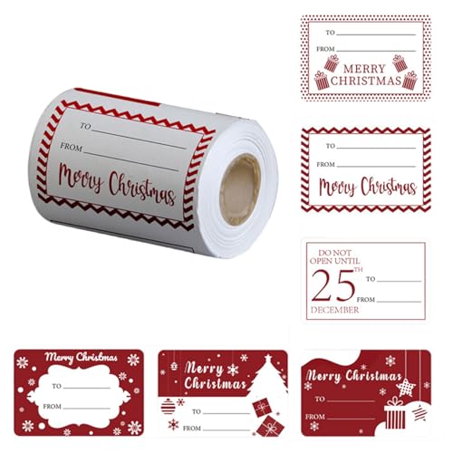 NALUDUO Tagged Stickers Christmas to and from Christmas Tagged for Wrapping Present Adhesive Gift Labels von NALUDUO