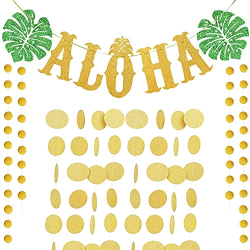 Aatpuss Partybanner Dekorationen, Sommer Party Dekoration, für Garten, Outdoor Party, Indoor Party, Hawaii Party & Beach Party Dekoration (Gold) von NAMIX