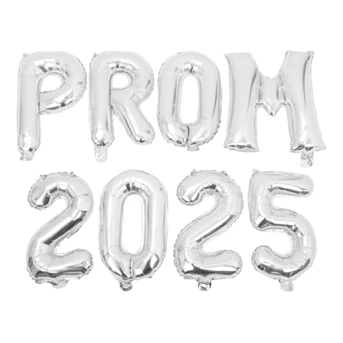 1 Satz Abschluss Ballon Silberne Zahlenballons Abschlussball-party-dekorationen Festdekorationen Folien-zahlenballons 2025 Grad Ballon 2025 Folienballons Aluminiumfolie Silver NAMOARLY von NAMOARLY