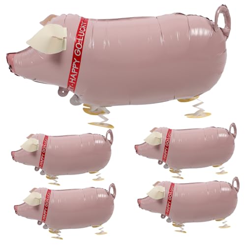 5St Ballon Figur Lamm Badespielzeug Tiere kinderspielzeug für pool- pool spielzeuge Neuheit aufblasbar Partei aufblasbar Aluminiumfolie Rosa NAMOARLY von NAMOARLY