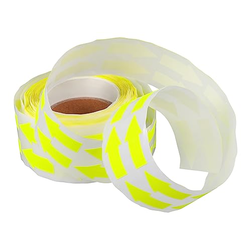 NAMOARLY 1 Rolle Fluoreszierender -aufkleber Dekorative Etiketten Stoffmarker Kreis Etikettenaufkleber Selber Machen Pfeilzeichen Abnehmbare Aufkleber Yellow Fluoreszierendes Papier von NAMOARLY