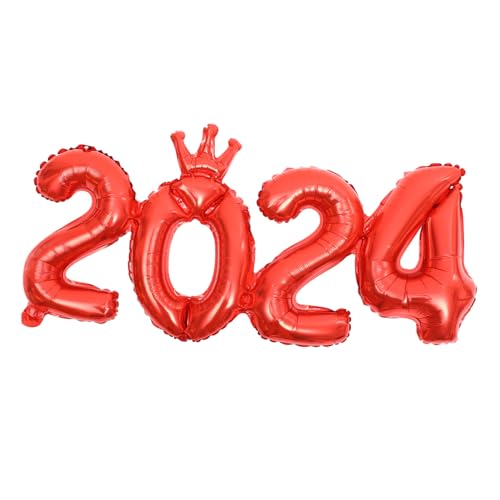 NAMOARLY 1 Satz 2024 Neujahrspartyzubehör Zahlenballons Aus Aluminiumfolie 2024 Festlichem Design Ideal Für Silvesterfeiern Und Neujahrsdekorationen von NAMOARLY