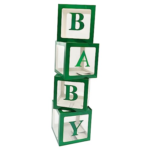 NAMOARLY 1 Satz Boxen Ballon-Box Kiste steht Alphabet-Ballons Bekanntmachung Bausatz Helium ballon box ballonbox hochzeitsdeko Boxen für Babyballons Babyboxen für die Babyparty Papier Green von NAMOARLY