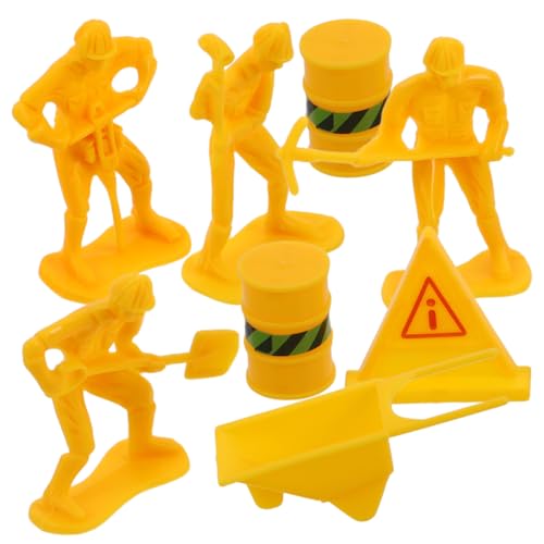 NAMOARLY 1 Satz Konstruierte Kuchendekoration Winzige Arbeiterfiguren Bauarbeiter-figurenspielzeug Bauarbeiter-modellfiguren Figurenmodell Dekoration Kleine Bauarbeiter Minifigur Plastik von NAMOARLY