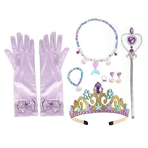 NAMOARLY 1 Set Meerjungfrau Schmuckset Halskette Armband Ring Und Ohrringe Für ädchen Fantasievolles Partyzubehör Und Rollenspiel Accessoire Perfekt Für Geburtstagsfeiern Und von NAMOARLY