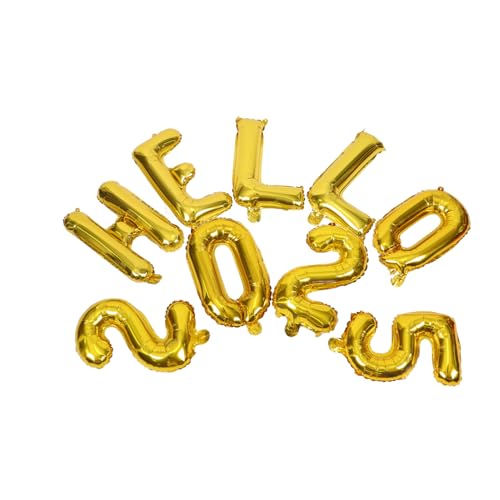 NAMOARLY HELLO 2025 Luftballon Set Goldene Zahlen Ballons Für Neujahrsparty Dekorative Ballons Für Festlichkeiten Und Partys Perfekt Für Neujahrsfeiern Und Feierlichkeiten von NAMOARLY