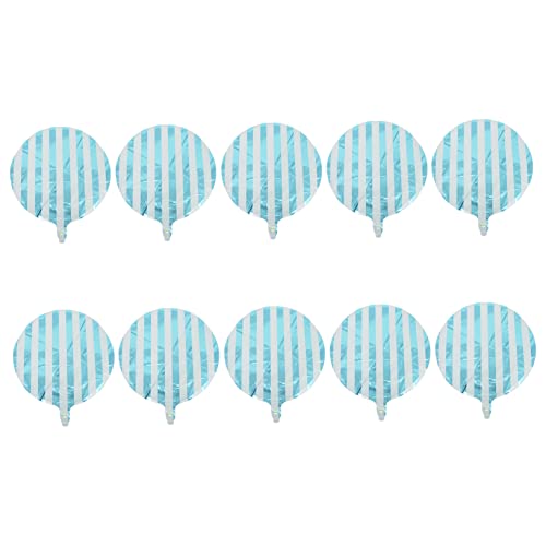 NAMOARLY 10 Stück runder gestreifter Ballon luftballons hochzeitsdeko wedding decor balloon Geburtstagsfeier Folienballon Fiesta szene ballons Partyballons Aluminiumfolie Sky-blue von NAMOARLY