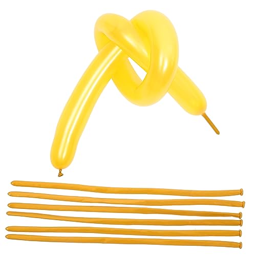 NAMOARLY 100St wedding decoration goldene ballons goldene luftballons Geburtstag Luftballons Mehrfarbige Luftballons Partybevorzugung lange Luftballons Streifen-Modellierballons Emulsion von NAMOARLY