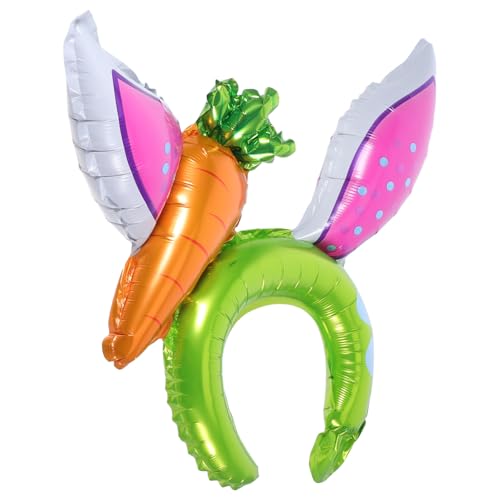 NAMOARLY 10st Aufblasbare Hasenohren-kopfbedeckung Halloween-schlüsselanhänger Tierische Aufblasbare Stirnbänder Aufblasbarer Ring Mit Hasenohren Hasenohrballons Broschen Aluminiumfolie von NAMOARLY