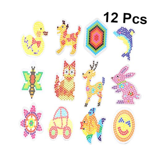 NAMOARLY 12PCS 5mm DIY Bügelperlen Vorlagen Set Kreative Bastelplatte Für Mit Motiven Wie Hase Ente REH Biene Und Mehr Pädagogisches Für Kreatives Lernen von NAMOARLY