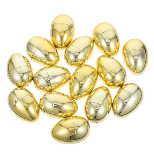 NAMOARLY 12 Stück Ostern Simulierte Goldene Eier Süßigkeitenbehälter Goldenes Osterei Dekoratives Osterei Partygeschenke Osterei Ornamente Jumbo Eier Leere Ostereier Aus von NAMOARLY