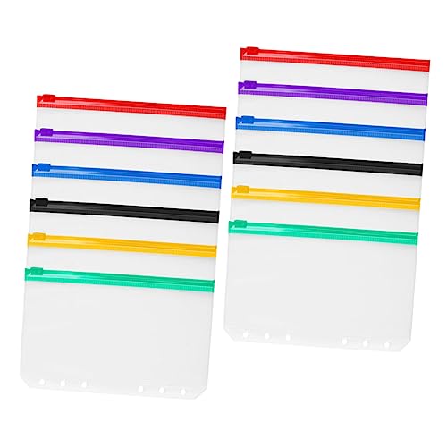 NAMOARLY 12St a6 Reißverschlusstasche Blinder Ordner Klare Reißverschlusstaschen Geldbörse Geld Budget Binder kreditkartenhalter credit card holder PVC-Tasche PVC-Ordner mit Reißverschluss von NAMOARLY