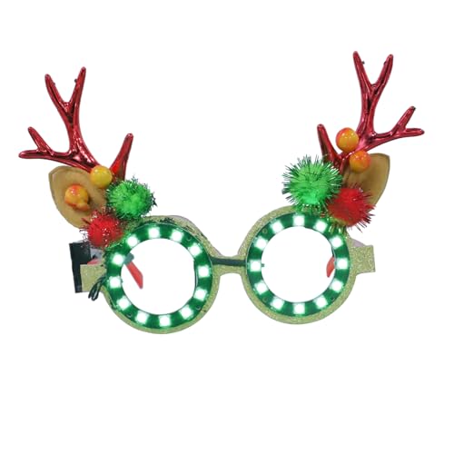 NAMOARLY 1stk Augenlichter Gläser Sonnenbrillen Neuheit Kostüm Brille Krippendekor Brillen Zum Thema Jahreszeiten Weihnachtsmann Leuchtet Brille Weihnachtsfeier Brillen Rot Plastik von NAMOARLY