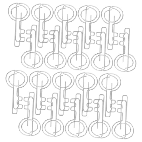 NAMOARLY 20 Stk Mappe Umschläge Clips Papiermarkierungsklammern Schlüsselförmige Lesezeichen-clips Clips Zum Markieren Von Lesezeichen Buch Büroklammer Planer-clips Memo-clips Silver Eisen von NAMOARLY