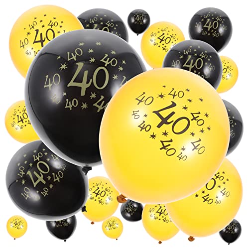 NAMOARLY 20 Stück 40 Geburtstagsballon Happy Birthday Ballon 40 Ballons Goldene Und Schwarze Ballons 40 Geburtstagsballons Für Männer Latexballons 40 Geburtstagsballons Für von NAMOARLY