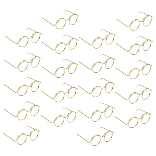 NAMOARLY 20St Metallbrille Puppenkleidung Sonnenbrille für Puppenkostümbrille rahmenlose Brille Schwarze Babypuppe Brillen zum Anziehen der Puppe Puppengläser zur Dekoration Haustier Linse von NAMOARLY