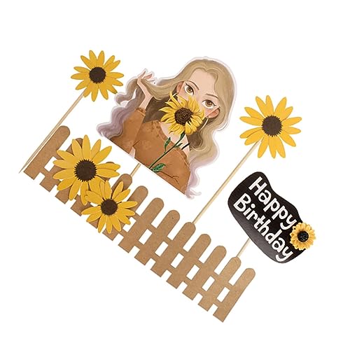 NAMOARLY 25 Stücke Sonnenblume Cake Topper Kuchen Dekoration Bunte Cake Topper von NAMOARLY