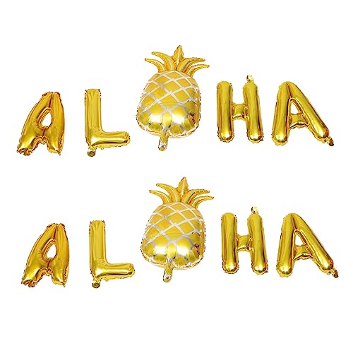 NAMOARLY 2Sätze Ballons Ananas Ballons Banner Folienballons Für Tropische Partys Für Hawaii Dekoration Und Feierlichkeiten von NAMOARLY