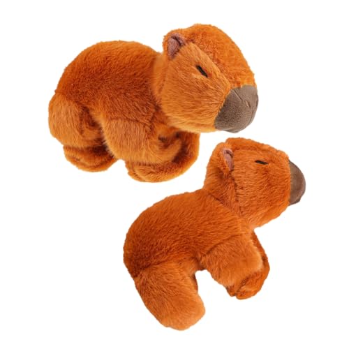 NAMOARLY 2St Capybara-Puppe Partybedarf Hut Armbänder Clownhut für lustige Capybara Party Dekorationen kleine Plüsch -Capybara -Puppe PP Baumwolle Light Brown von NAMOARLY