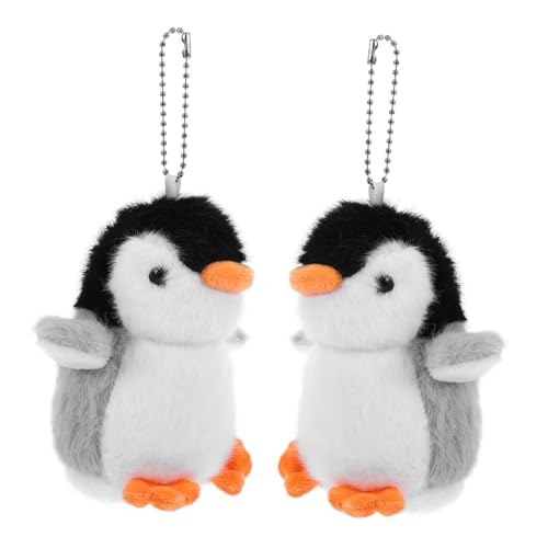 NAMOARLY 2St Pinguin-Puppe-Anhänger Tasche Vlies ausgestopft Cartoon-Schlüsselanhänger schlüsselanhänger pinguin plüschanhänger schlüsselanhanger Plüsch-Schlüsselanhänger Schlüsselbund Grey von NAMOARLY