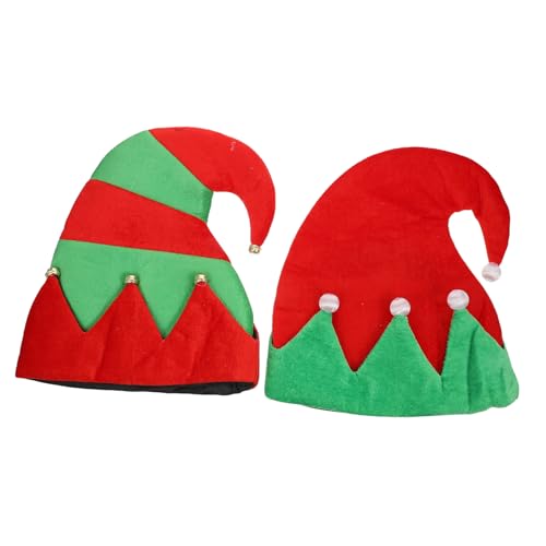 NAMOARLY 2st Weihnachtselfenmütze Hässliche Elfenmütze Damen Hut Weihnachtsfeier Hut Kostüm Hut Feiertags-partyhüte Weihnachtsmannmütze Für Kinder Festival-kopfschmuck- Stoff von NAMOARLY