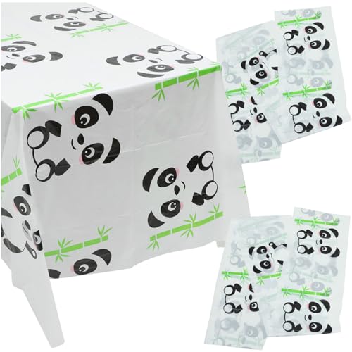 NAMOARLY 3 Stück Panda Tischdecke Figur Panda Themen Tischdecke Rote Panda Teller Cartoon Tischdecke Poster Geburtstags Tischdecke Panda Tischdecke Plüsch Tischdecken Rechteckiges von NAMOARLY