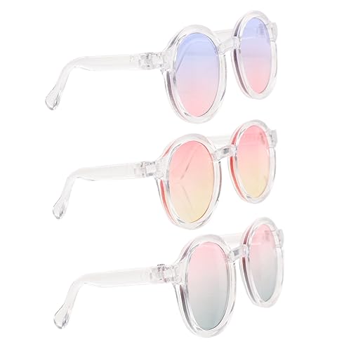 NAMOARLY 3st 6 Punkte Puppenbrille Schwimmpuppe Modepuppe Farbige Klare Gläser Schnapsgläser Brille Zum Anziehen Der Puppe Puppenbrillen Brille Für Puppe Plastik von NAMOARLY