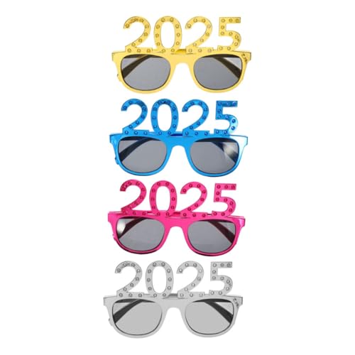 NAMOARLY 4 Stück 2025 Brille 2024 Brille Partygeschenke Für Das Neue Jahr -requisiten Für Das Neue Jahr 2025 Naja Brille Partybrillen Der Klasse 2025 Partybrillen Für Das Neue Jahr Stk von NAMOARLY