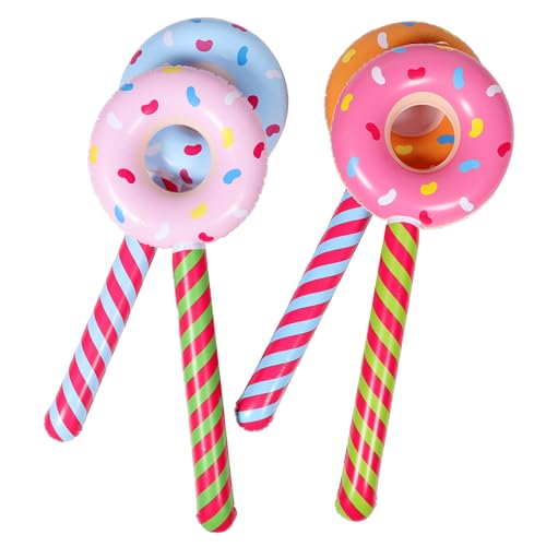 NAMOARLY 4pcs Aufblasbare Donut Lutscher für Geburtstag Party Pvc Donut Lutscher Ballons Pool Spielzeug von NAMOARLY