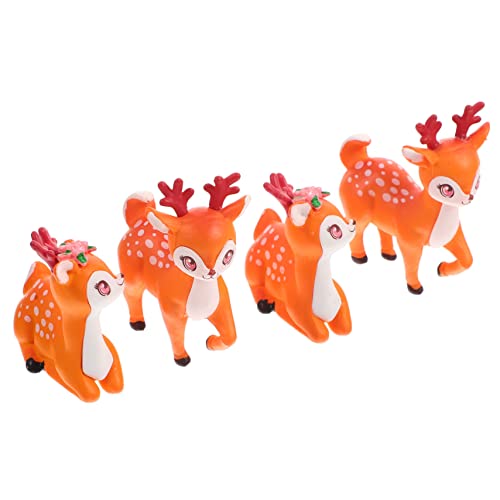 NAMOARLY 4 Stück Mikro-Landschaftsverzierung Miniaturen Cartoon-Miniatur-Hirschfiguren Tischdekoration Gnom animal figures tooniesfiguren auto tier schmuck Hirsch Miniaturfiguren PVC von NAMOARLY