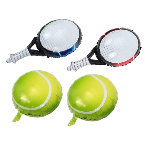 NAMOARLY Luftballons Set 4 Teiliges Set Mit Aufblasbaren Tennisball Und Schlägerballons Dekoration Für Tennis Geburtstagsfeiern Und Ideal Für Partys Und Veranstaltungen von NAMOARLY