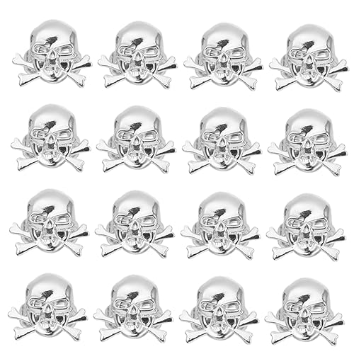 NAMOARLY 48st Piraten Kinder Klingeln Punkringe Für Schmuck-kits Totenkopfringe Für Kinder Halloween- Piratenschädelringe Gotischer Schädelring Kinderringe Plastik Silver von NAMOARLY