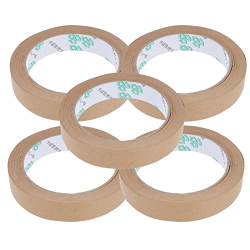 NAMOARLY 5 Stk Klebeband aus Kraftpapier Paketklebeband aus Karton Washi-Tape basteln wasserdichtes Klebeband abdichten packing tape paketband gummierte Verpackungsbänder Kraftpapierbänder von NAMOARLY