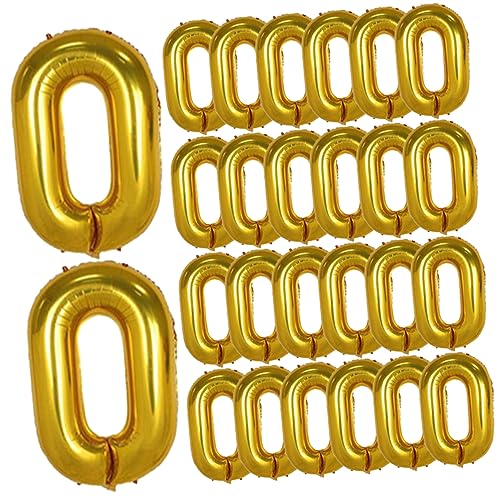 NAMOARLY 50 Stück Ballon Goldkette Goldene Ballongirlande Ballon Mit Großen Zahlen Heliumballons Kettenballons Ballonständer Für Tischdekorationen Dekorationen Golden Aluminiumfolie von NAMOARLY