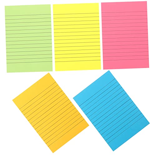 NAMOARLY 5er Set Multifunktionale Notizaufkleber A6 Klebezettel Fluoreszierenden Farben Praktische Memo Pads Für Schule Und Büro von NAMOARLY