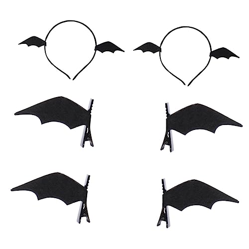 NAMOARLY 6 Stück Fledermausflügel Haarspange Cosplay Haarspangen Flügel Kostüm Flügel Haarspangen Make Up Stirnband Goth Haarspangen Haar Cosplay Prop Teufel Fledermaus Haarreifen von NAMOARLY