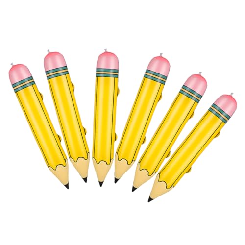 NAMOARLY 6 Stücke Aufblasbare Bleistift Ballon Riesen Bleistift Prop Aufblasbare Bleistift Requisiten Bleistift Aufblasbare Spielzeug Aufblasbare Buntstifte Jumbo Bleistift Jumbo von NAMOARLY