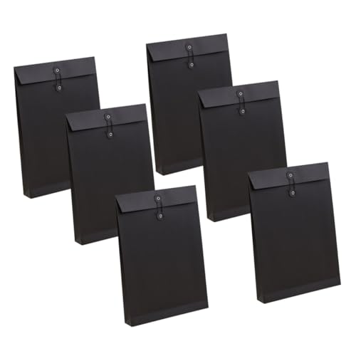 NAMOARLY 6er Set A4 Schwarze Dokumententaschen Aktenordner Aus Strapazierfähigem Material Organizer Für Büro Und Schule Geschenkverpackung Für Unterlagen von NAMOARLY