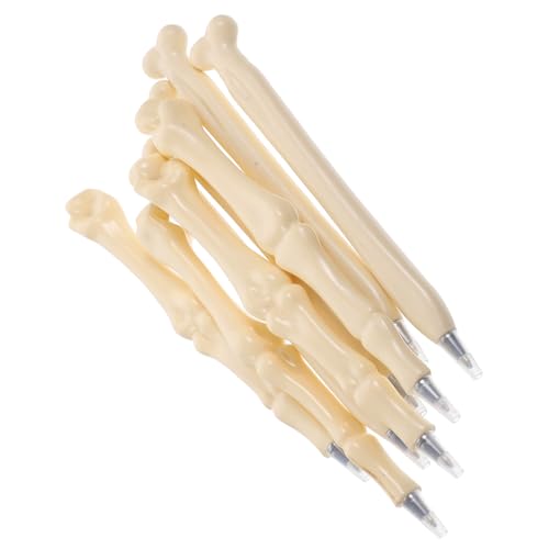 NAMOARLY 8St sign pen Unterschriftstift Schreibwaren Mini-Stifte Masse Markierungen zappeln Punkt kugelschreiber realistische Knochenformstifte Party Bone Stifte schwarze Nachfüllung Beige von NAMOARLY