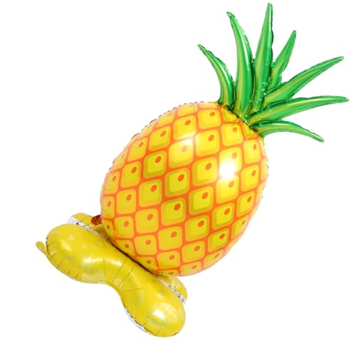 NAMOARLY Geburtstag Ballons 4d Stehender Ananas Aluminiumfolie Ballon Hawaiianisches Sommerparty Dekorationszubehör Einzigartiger Ananas Modellballon Für Festliche Feiern Luftballon von NAMOARLY