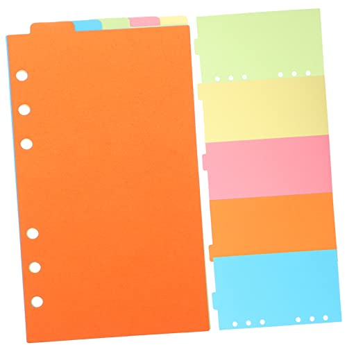 NAMOARLY Binder-Teiler T Bunte Karteikarten Index-Teiler 6 Sets Nachfüllpapier Notizbuch-Nachfüllpapier Loseblatt-Nachfüllpapier von NAMOARLY