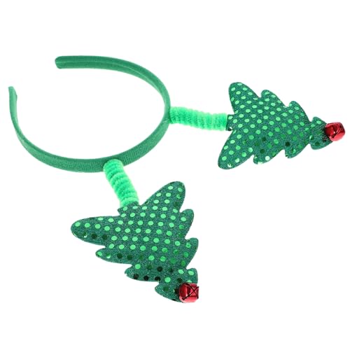 NAMOARLY Glitzerndes Weihnachtsstirnband Weihnachtsbaum Ornamente Weihnachtshaarschleifen Weihnachtsbäume Stirnband für die Weihnachtsfeier Weihnachtskopfbedeckung Haarzubehör Plastik Green von NAMOARLY