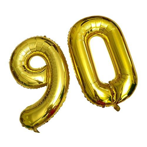 NAMOARLY Goldene Zahl 90 Folienballon Jumbo Folienballons Für Geburtstagsfeiern Und Jubiläen Partydekoration Und Fotorequisiten Ideale Party Supplies von NAMOARLY