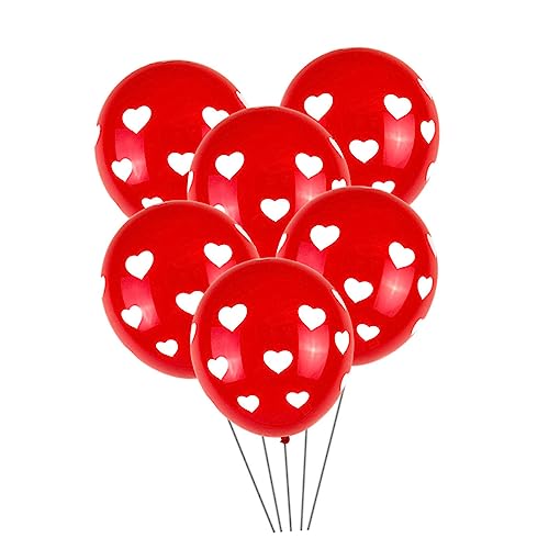 NAMOARLY Herzbedruckte Latexballons Für Hochzeiten Und Valentinstag Rote Und Weiße Dekorationsballons Partybedarf Für Romantische Anlässe von NAMOARLY