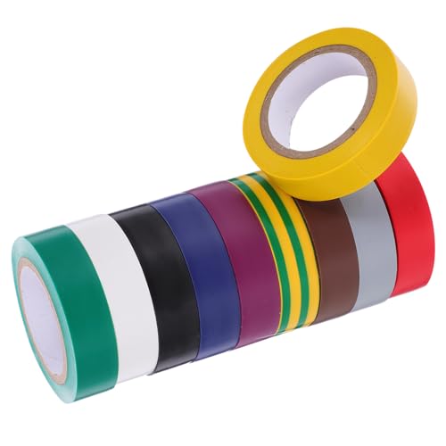 NAMOARLY Isolierband Elektro Klebeband 10 Farben Hochtemperatur Und PVC Isolierband 15mm x 10m Für Elektroinstallationen Und Kabelisolation von NAMOARLY