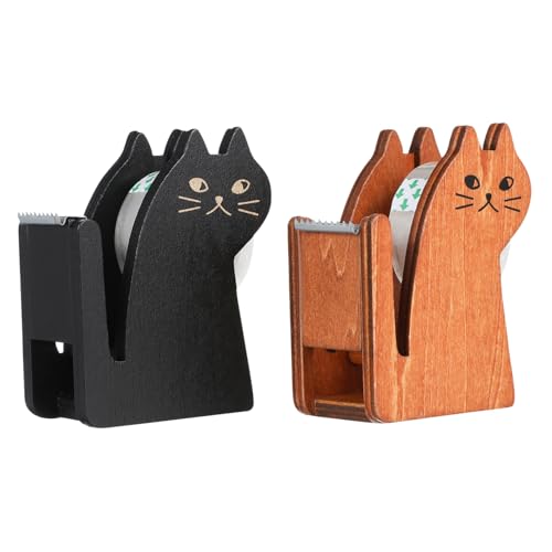 NAMOARLY Katzenmotiv Klebebandhalter Praktische Bürozubehör Tape Dispenser Und Cutter Für Rollen Klebeband Retro Design Und Ideal Für Zuhause Und Büro von NAMOARLY